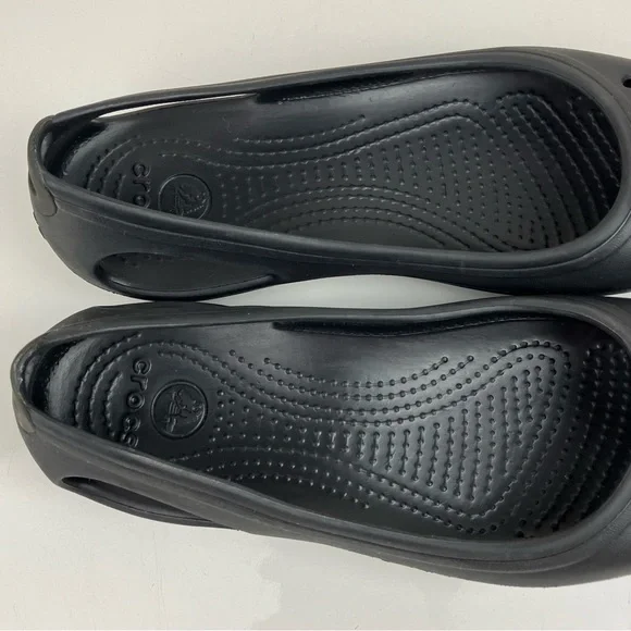 Crocs Women’s Size 8.0 Kadee Triple Black Slip On Ballet Flats - Picture 5 of 10